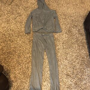 Gray Hooded Lounge Set